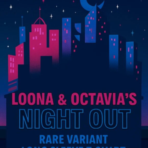 Helluva Boss Loona & Octavia Night Out Long Sleeve Shirt 2XL Rare Variant Vivzio - Picture 1 of 9